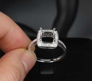   CUT 14K White GOLD PAVE DIAMOND Semi Mount Wedding RING SETTING  
