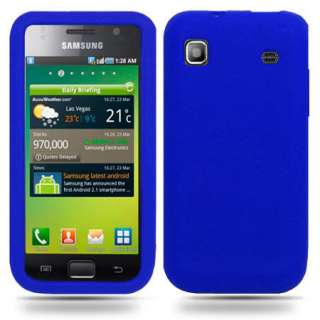 Blue Silicone Case Cover For Samsung Galaxy S Plus i9001 + Film  