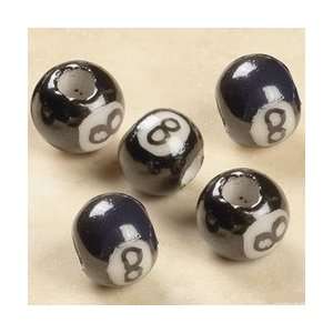  3   Billards 8 Ball Ceramic Glass Beads