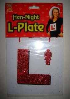 Hen Night Party Girls Night Out Brides Glitter L Plate  