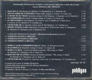 DONELLA DEL MONACO/OPUS AVANTRA   VENEXIA DE ORO CD  