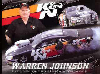 2011 Warren Johnson Pro Stock NHRA Postcard  