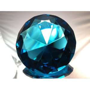  100mm Aquablue Crystal Diamond Jewel Paperweight
