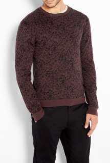 Marc by Marc Jacobs  Dark Red Leopard Print Crew Knit by Marc By Marc 