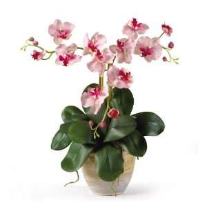   Silk Orchid Arrangement Pink White Colors   Silk Arrangement Home
