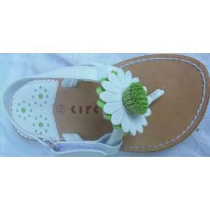  Baby Girl Size 10, Green and White Flower Cool Summer Shoe 