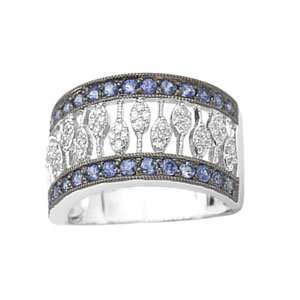 Carat Sapphire & Diamond 14k White Gold Ring