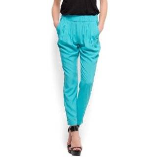  Doublju Womens Casual Slim Straight Pants BLUE (WP093) Clothing