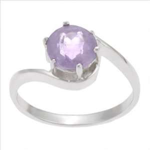  836 Sterling Silver Round cut Amethyst Solitaire Ring Size 6 Jewelry