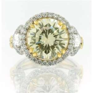   Fancy Yellow Round Cut Diamond Engagement Anniversary Ring Jewelry