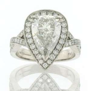  4.36ct Pear Shape Diamond Engagement Anniversary Ring 