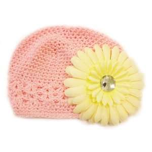   Fits 0   9 Months With a 4 Cream Gerbera Daisy Flower Hair Clip Baby