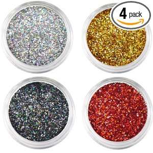 Moyou Nail Art Tiny Hexagon glitters 4 colours bundle  Silver+Gold+Red 