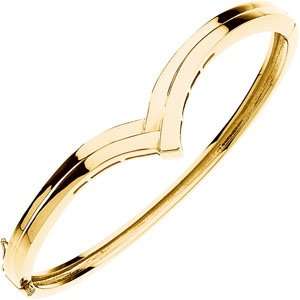   Gold Hinged Bangle Bracelet. Bracelet Hinged Bangle Bracelet In 14K