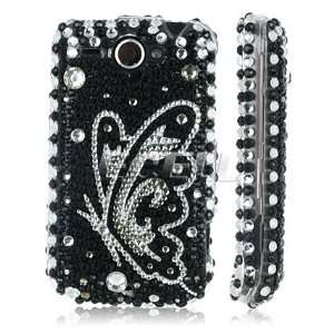   BLACK BUTTERFLY 3D CRYSTAL BLING CASE FOR HTC WILDFIRE Electronics