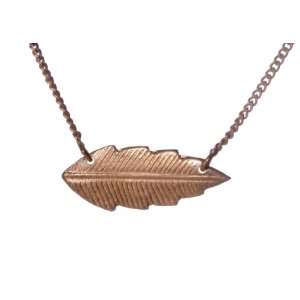   Rose Gold Plated Sterling Silver Leaf Pendant Necklace Jewelry