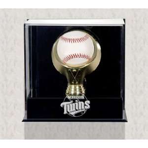  Wall Mounted Gold Ring Baseball Twins Logo Display Case 