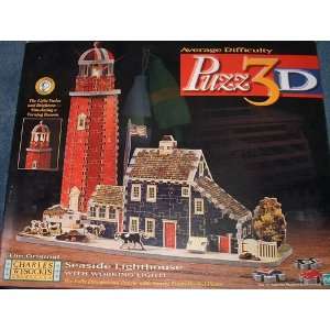   Puzz 3D Seaside Lighthouse with Working Light 349 Pieces Toys & Games