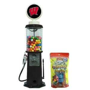 Wisconsin Badgers NCAA Black Retro Gas Pump Gumball Machine  