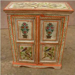   Wood Hand painted Side End Storage Table Cabinet Furniture & Decor