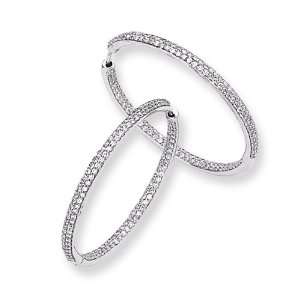   In/Out Hinged Hoop Earrings Diamond quality AA (I1 clarity, G I color