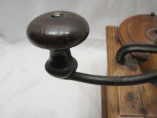 ANTIQUE FRUIT WOOD WOODEN BOX COFFEE GRINDER MILL  