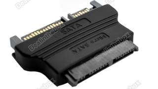   Pin Micro SATA to 7 +15 Pin SATA Convertor Adapter Black New  