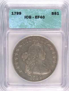 1799 Draped Bust Liberty Dollar ICG EF40  