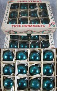Boxes of 12 1930’s Vintage Mercury Ornament~Blue Green  