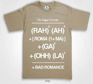 LADY GAGA T Shirts bad romance lyrics formula 24Colours  