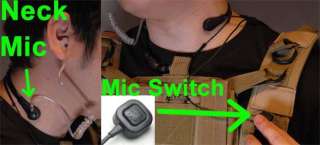 Throat Vibration Speaker/Mic for Kenwood Linton Puxing Two way Radios