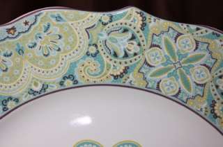 222 FIFTH LYRIA TEAL DINNER PLATES S/4  