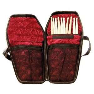  Coffin Case BB 100 Drum Stick Bag, Black Exterior with Red 