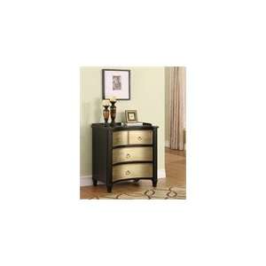  Black & Gold 3 Drawer Concave Chest Baby