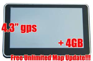 New 4.3 Touch Screen Slim GPS navigation  MP4 FM + Free 4GB Newest 