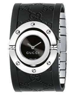 Gucci Watch, Womens Twirl Collection Stainless Steel and Rubber 