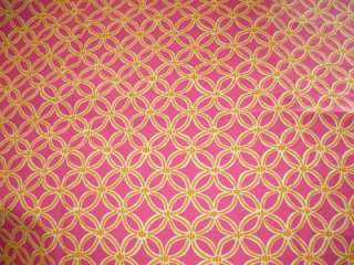 45x 2y17 Hot pink golden wedding rings cotton fabric 100% cotton 