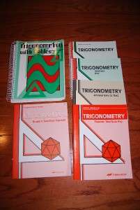 Abeka 12th Grade Trigonometry with Tables 6 Book Lot  