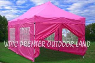 10x20 Pop Up 6 Wall Canopy Party Tent Gazebo EZ Pink  
