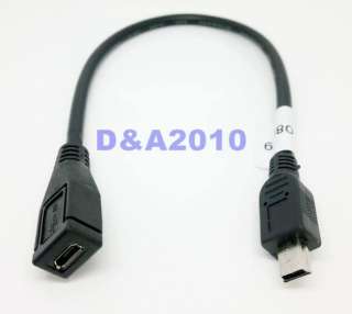 USB 2.0 Mini B 5 Pin male to Micro female Adapter cable  