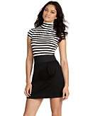    6 Degrees Dress, Short Sleeve Stripe Top Mockneck customer 