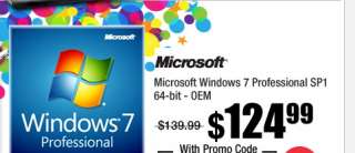 Microsoft Windows 7 Professional SP1 64 bit   OEM