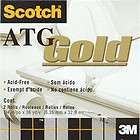3M Scotch ATG 1/4 GOLD REFILL TAPE Adhesive 36 Yards Acid Free