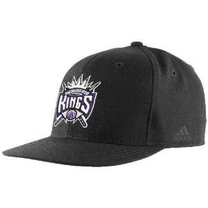  adidas Sacramento Kings Black Bank Shot Fitted Hat Sports 