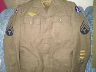 VINTAGE WWII AIR FORCE ARMY SARGENT UNIFORM 5TH T WOOL JACKET PANTS 