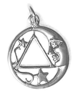 AA Alcoholics Anonymous Jewelry Ster. Silver Moon #888  