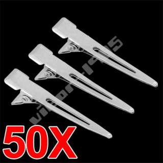 50 X Alloy Single Prong Alligator Hair Clips for Bows  
