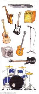 ITT   Guitar, Drum, Amp Scrapbooking Stickers  