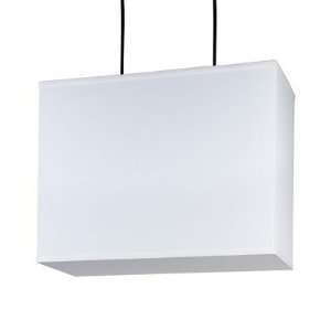   Largel Square Pendant Lamp in Brushed Nickel Shade Color White Linen