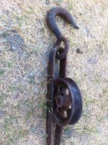 Vintage Antique Industrial Iron Barn Pulley  
